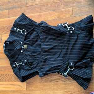 Lip Service pinstripe lock top gangster prankster size Small